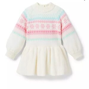 Janie and Jack Cream and Sugar Fair Isle Sweater Dress